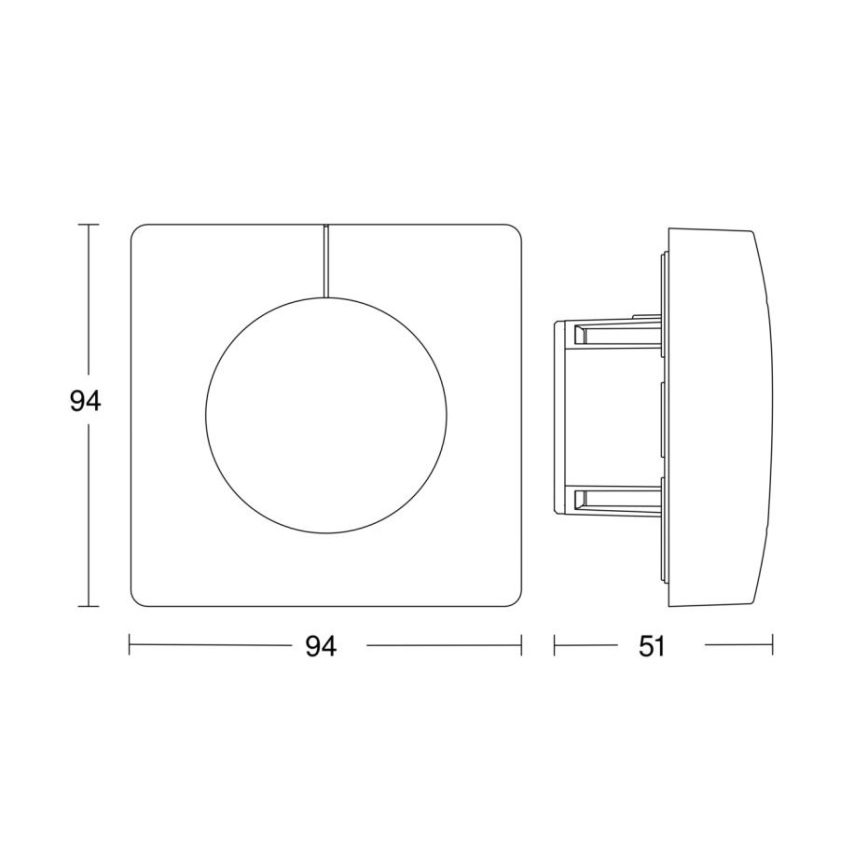 Steinel 058326 - Valotunnistin Dual V3 KNX neliö valkoinen