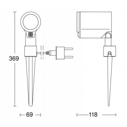 STEINEL 058685 - LED-ulkovalaisin anturilla SPOT GARDEN 1 × GU10 / 7W / 230V IP44