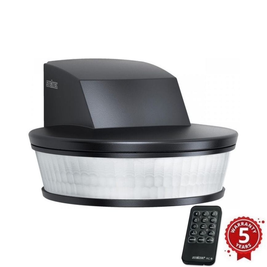 Steinel 059606 - Liiketunnistin SensIQ S IP54 musta+ kaukosäädin