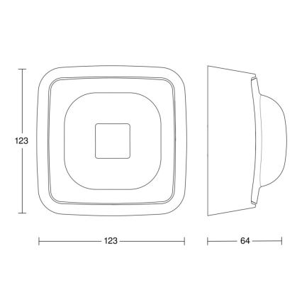 Steinel 064341 - Läsnäolotunnistin IR Quattro HD-2 24m COM2 IP54 valkoinen