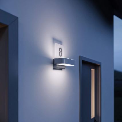 STEINEL 065713 - LED-talonumero anturilla L820 LED / 12,5W / 230V IP44