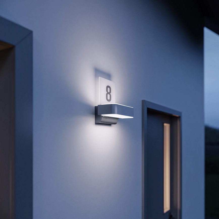 STEINEL 065713 - LED-talonumero anturilla L820 LED / 12,5W / 230V IP44