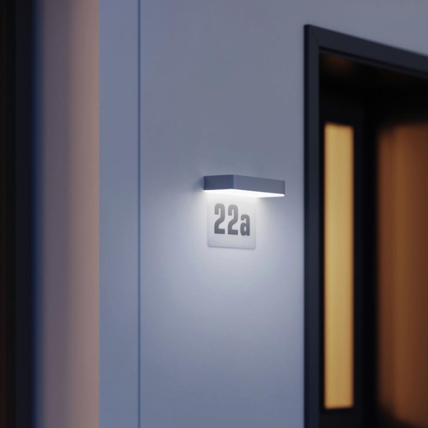 Steinel 065935 - LED Aurinkokäyttöinen talonnumero XSolar SOL-O HN LED/0,07W 2000 mAh IP44 antrasiitti