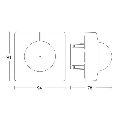 Steinel 068530 - Liiketunnistin IS 3360 40m COM1 neliö musta