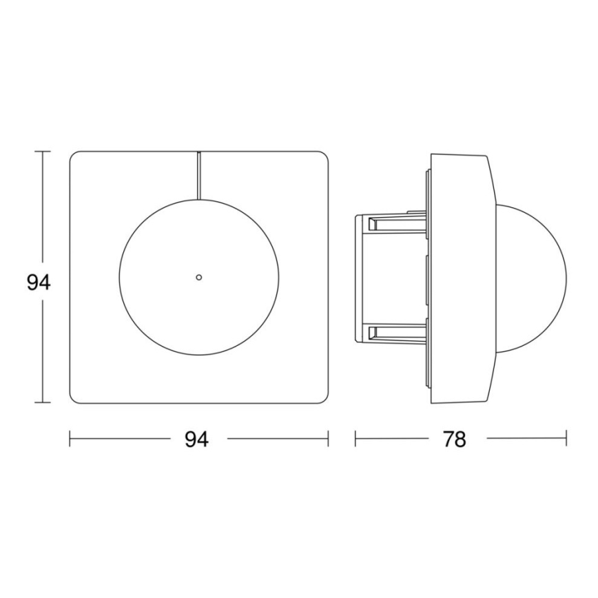 Steinel 068578 - Liiketunnistin IS 3360 40m V3 KNX neliömusta