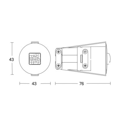 Steinel 068639 - Läsnäolotunnistin IR Quattro MICRO 6m COM1 IP65 musta