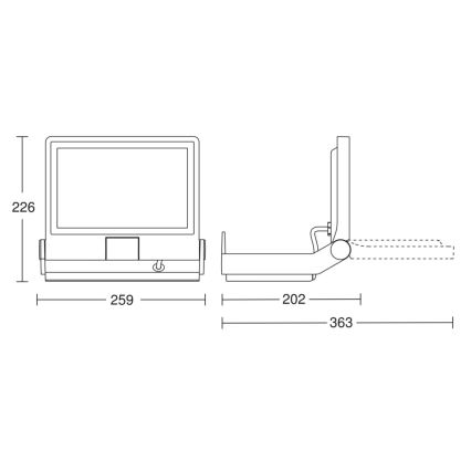 Steinel 069520 - LED-valonheitin XLED PRO ONE Max LED/49,4W/230V 3000K IP44 antrasiitti