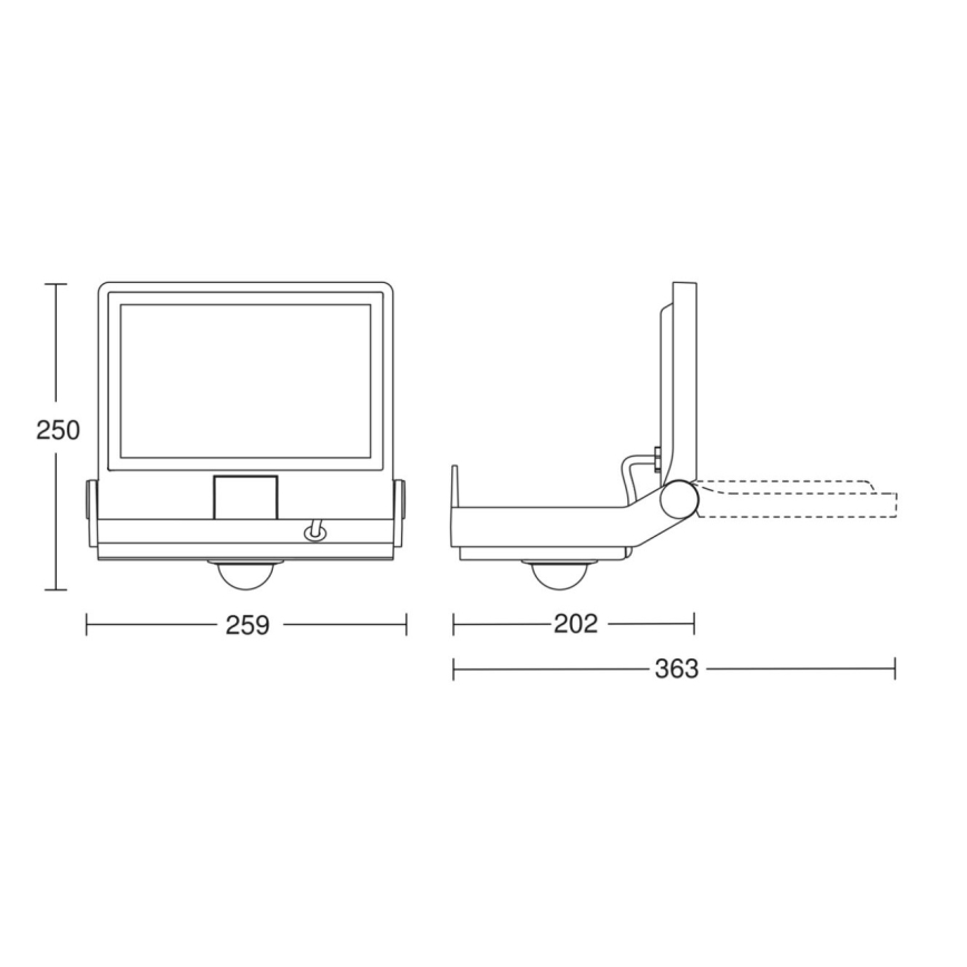 Steinel 069551 - LED-valonheitin anturilla XLED PRO ONE Plus S LED/33,8W/230V IP44 3000K antrasiitti + kauko-ohjaus
