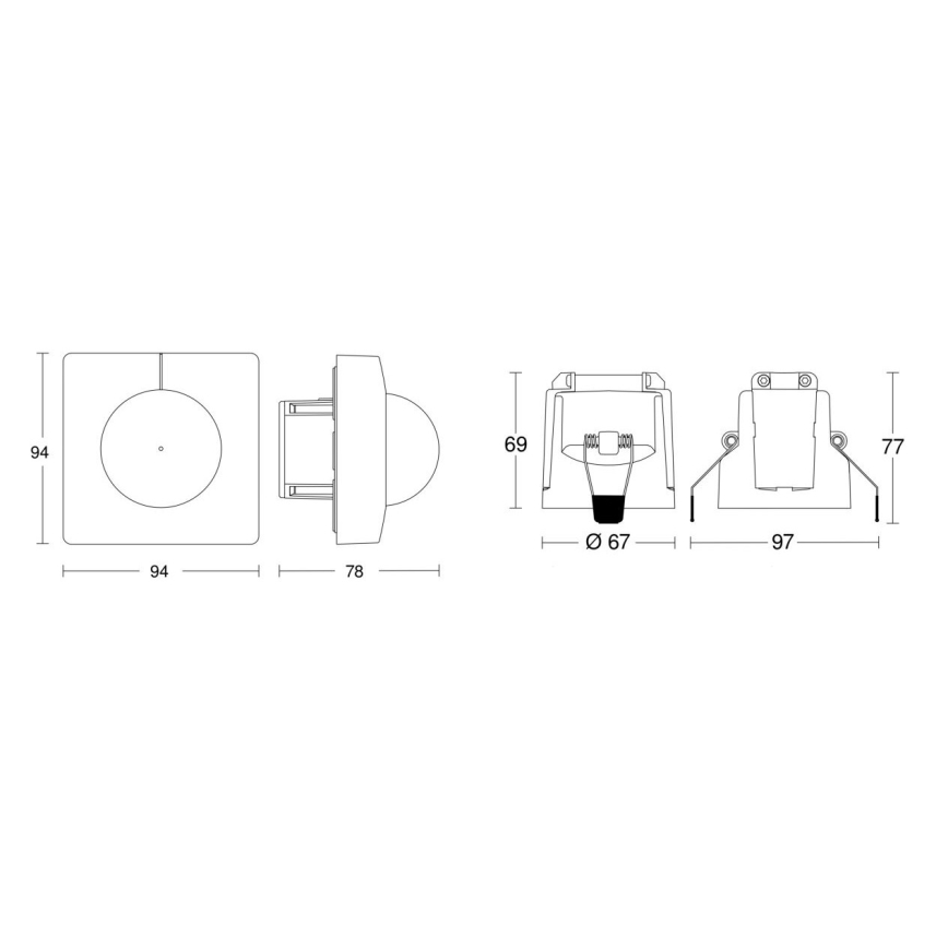 Steinel 080624 - Liiketunnistin IS 3360 DALI-2 APC neliö valkoinen