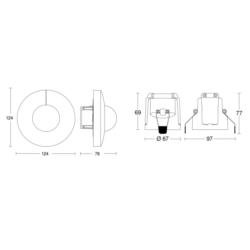 Steinel 080631 - Liiketunnistin IS 3360 DALI-2 APC pyöreä valkoinen