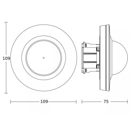 Steinel 087869 - Liiketunnistin läsnäolotunnistimella PD-24 ECO COM1 360° musta