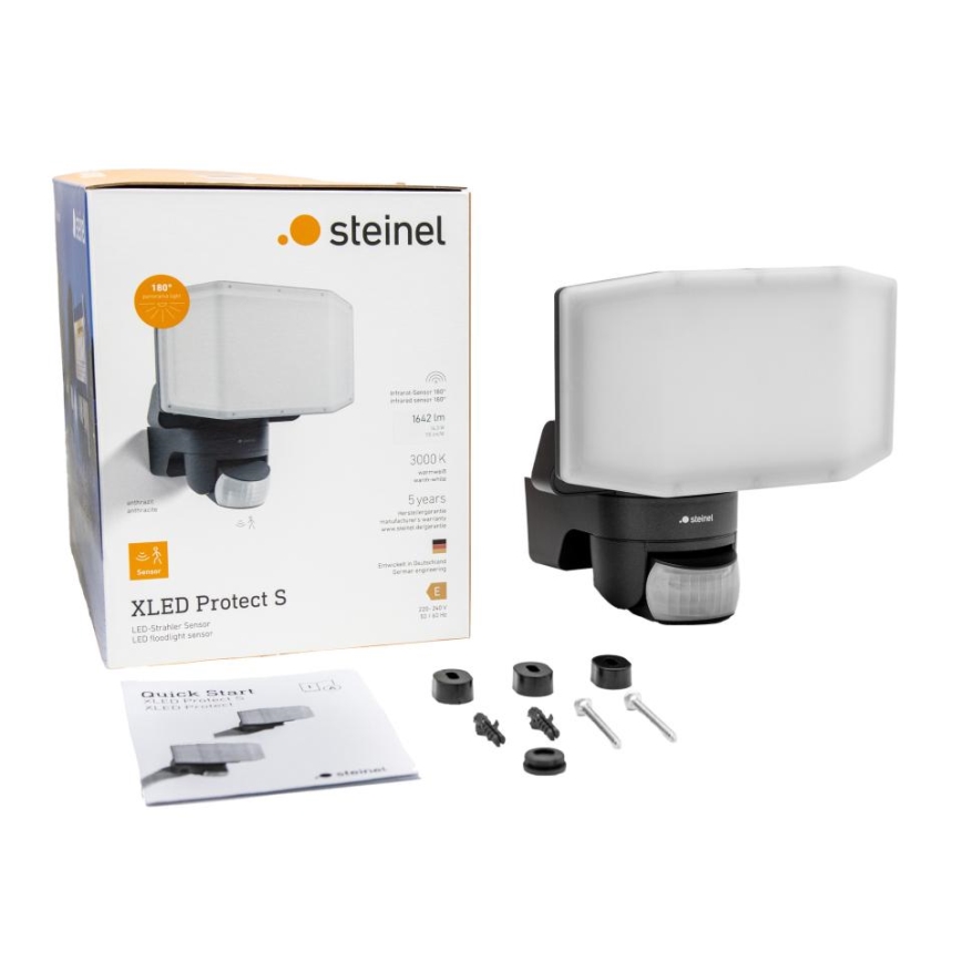 Steinel 090012 - LED-valonheitin anturilla XLED PROTECT LED/14,3W/230V 3000K IP54 antrasiitti
