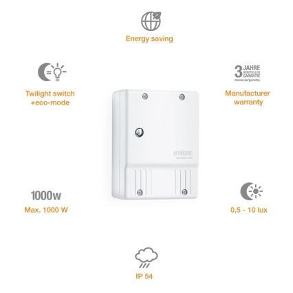 STEINEL 550615 - Hämärän tunnistin NightMatic 3000 Vario valkoinen IP54