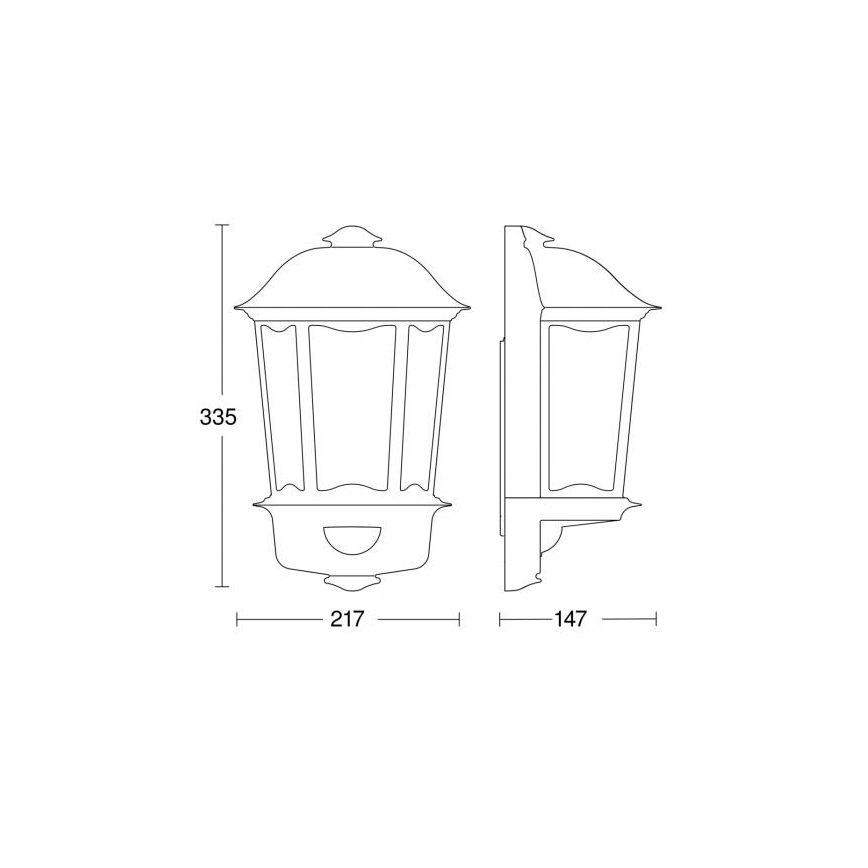 Steinel 644413 - Ulkovalo anturilla L 190 S 1xE27/100W/230V IP44