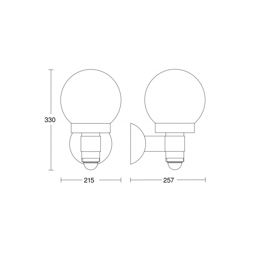 Steinel 657413 - Ulkovalo anturilla L 115 S 1xE27/60W/230V IP44