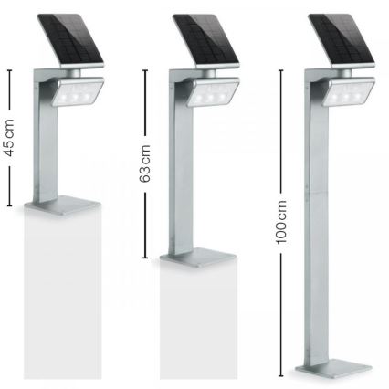 STEINEL 671211 - Solar sensori LED-valonheitin XSolar GL-S 0,5W/LED hopea IP44 2500 mAh