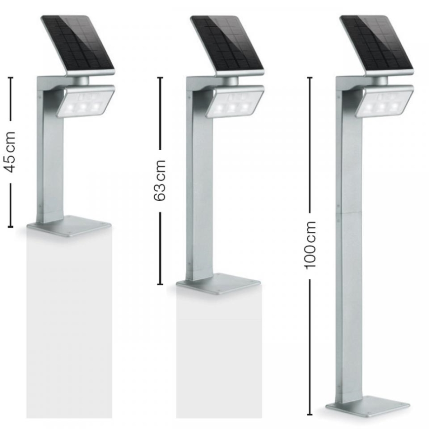 STEINEL 671211 - Solar sensori LED-valonheitin XSolar GL-S 0,5W/LED hopea IP44 2500 mAh