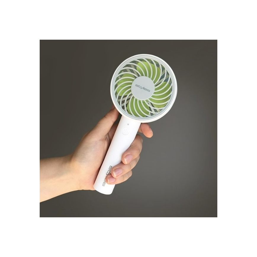 Stylies - Ladattava käsituuletin LACERTA 4W/5V 2500 mAh valkoinen