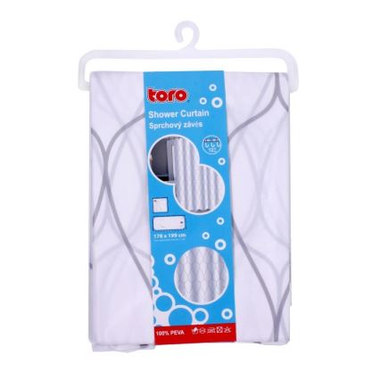 Suihku verho TORO EASY 178x199 cm valkoinen/harmaa