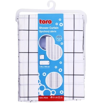 Suihku verho TORO EASY 178x199 cm valkoinen/musta