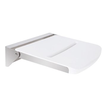 Suihkuistuin 46,2x12 cm hopea/valkoinen