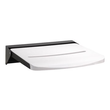 Suihkuistuin 46,2x12 cm musta/valkoinen
