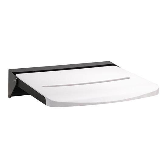 Suihkuistuin 46,2x12 cm musta/valkoinen