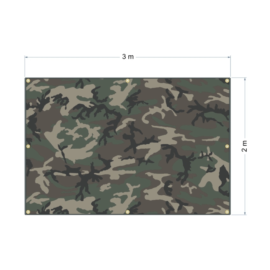 Suojapeite 2x3 m PU 2000 mm camouflage