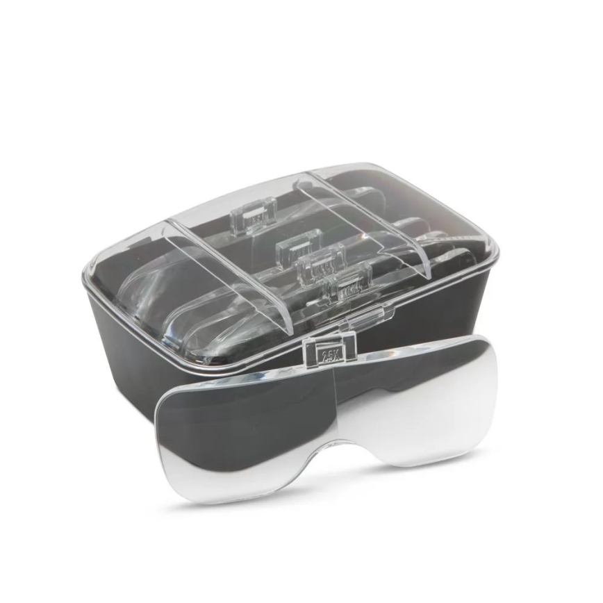 Suurennuslasi otsalle LED-valolla 3xAAA + linssisarja