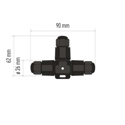 T-oksa kaapeli liitin IP68