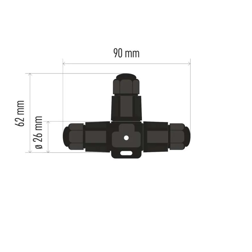 T-oksa kaapeli liitin IP68