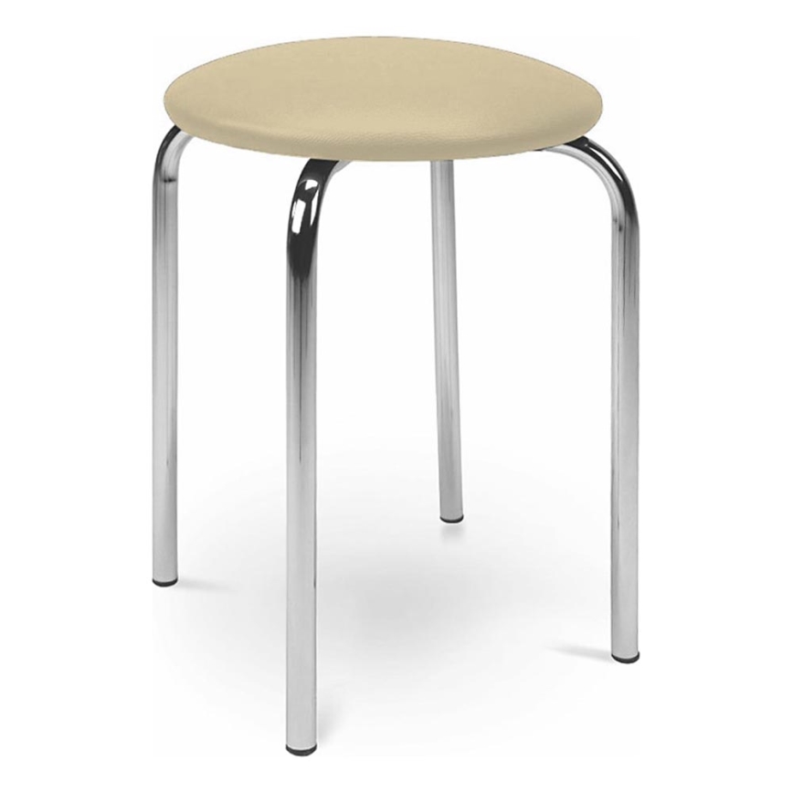Tabouret CHICO 47x41 cm beige/kiiltävä kromi