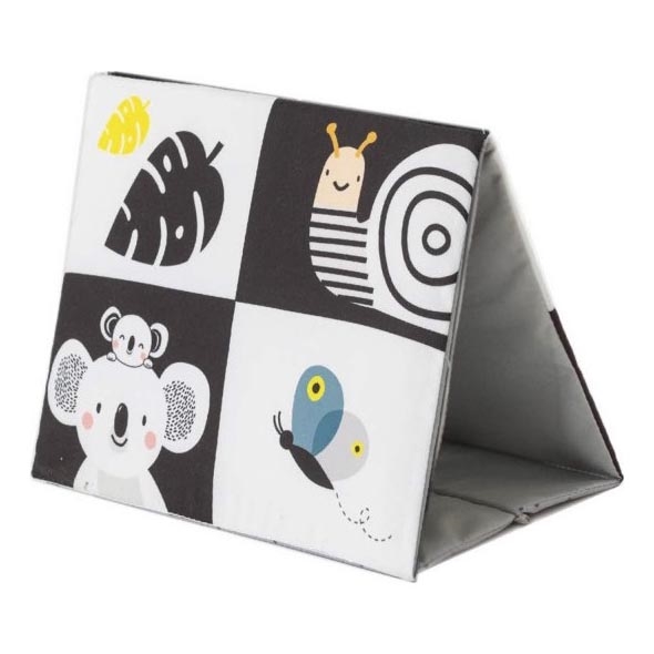 Taf Toys - Lasten tekstiilikirja peilillä musta