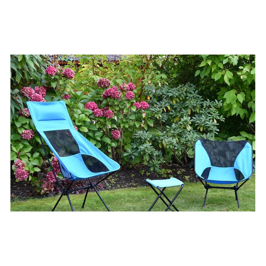 Taitettava retkeilytuoli sininen 63 cm