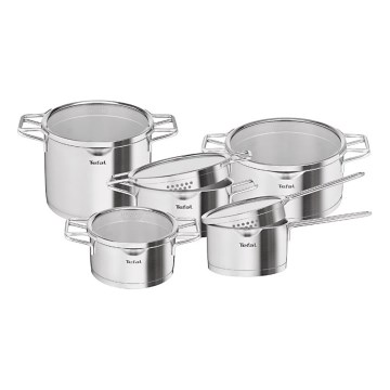 Tefal - 10-osainen NORDICA-ruostumattoman teräksen kattilasetti