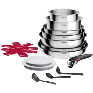 Tefal - 15-osainen INGENIO COOK -keittiöastiasetti, ruostumatonta terästä
