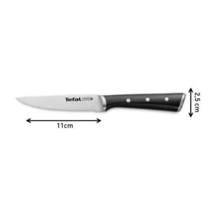 Tefal - 4 kpl ruostumattomia ICE FORCE pihviveitsiä, 11 cm, kiiltävä kromi/musta