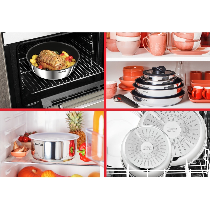 Tefal - 5-osainen INGENIO COOK -astiasetti, ruostumatonta terästä