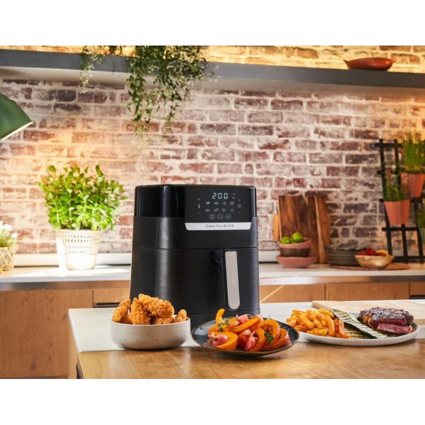 Tefal - Air Fryer 4,2 l EASY FRY&GRILL 2in1 1550W/230V musta