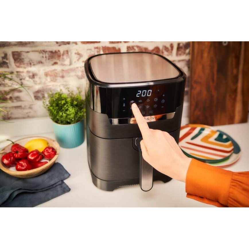 Tefal - Air Fryer 4,2 l EASY FRY&GRILL 2in1 1550W/230V musta