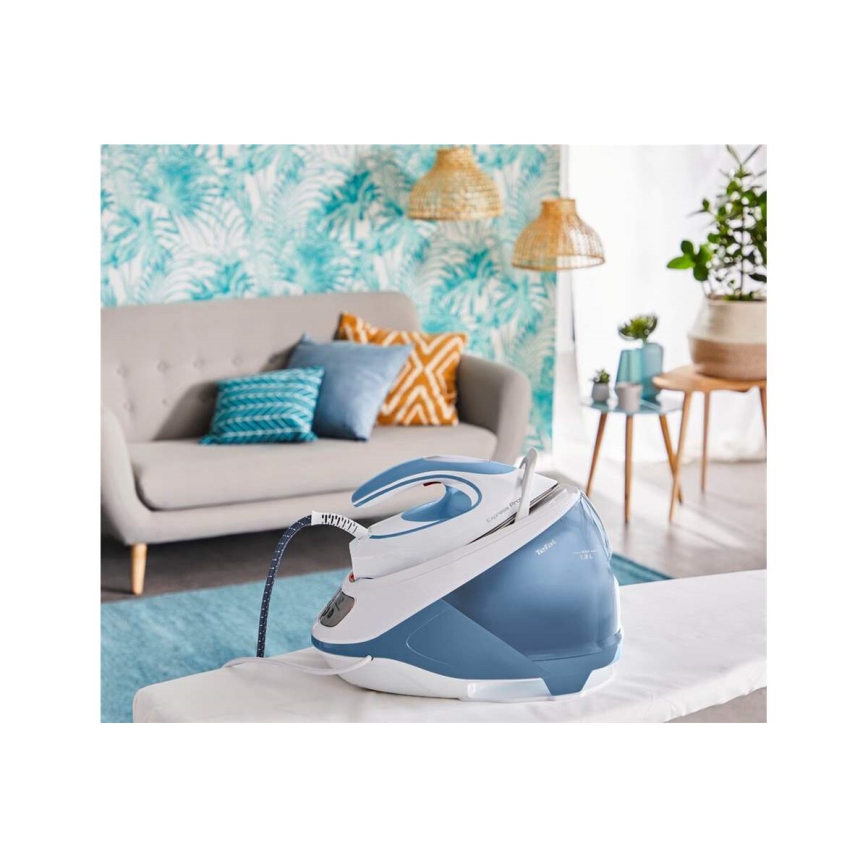 Tefal - Höyrykeitin EXPRESS PROTECT 2800W/230V sininen