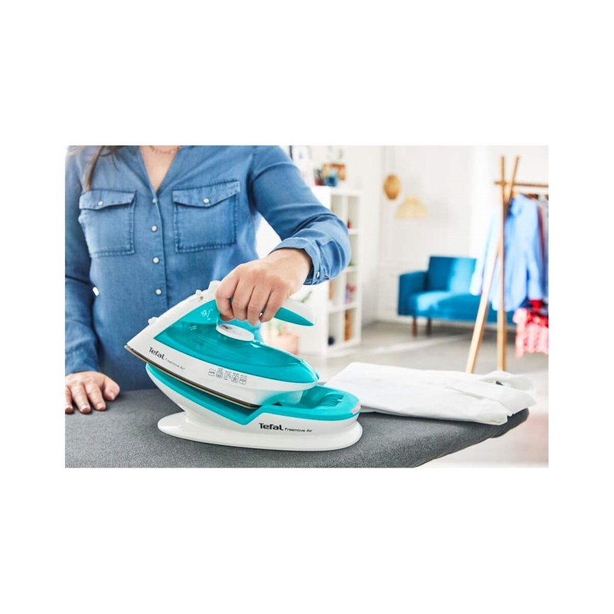 Tefal - Höyrysilitysrauta FREEMOVE AIR 2400W/230V valkoinen/turkoosi