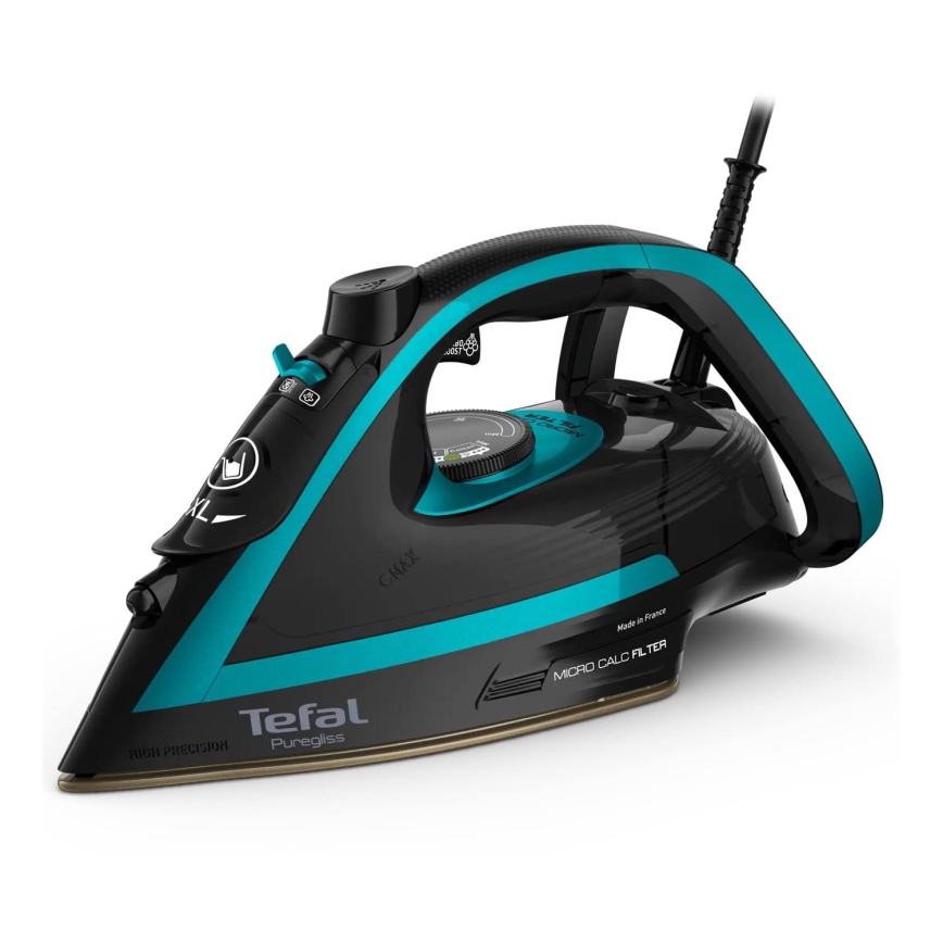 Tefal - Höyrysilitysrauta PUREGLISS 3000W/230V turkoosi/musta