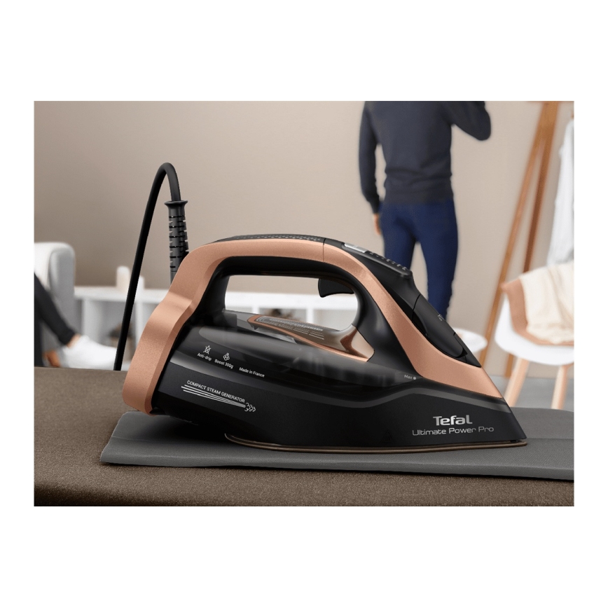 Tefal - Höyrysilitysrauta ULTIMATE POWER 3200W/230V kupari/musta
