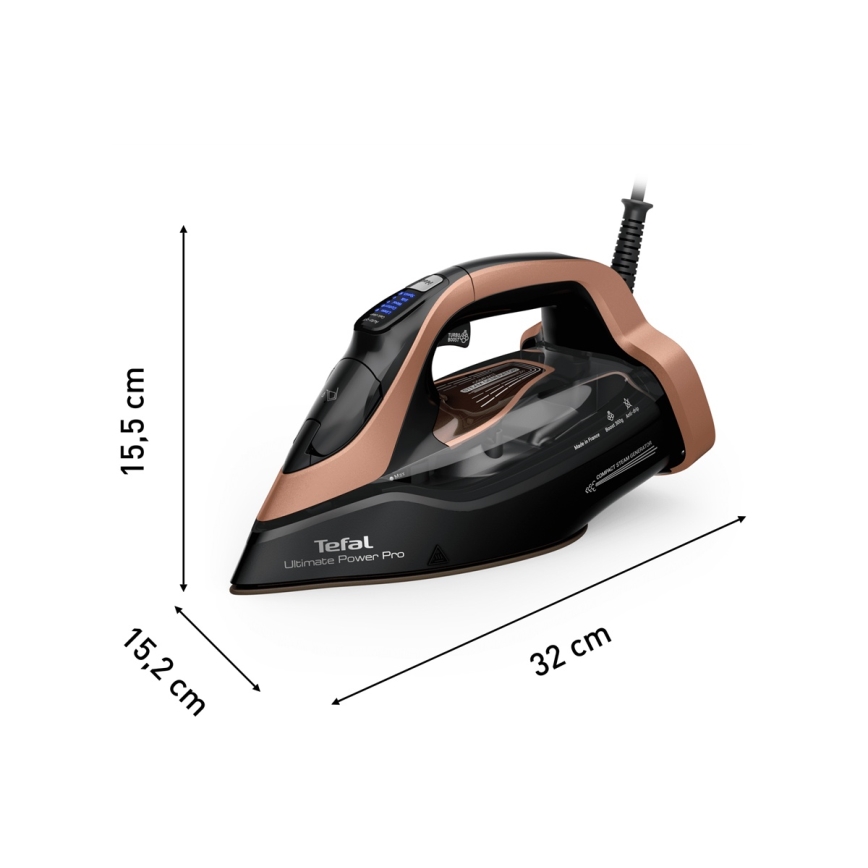 Tefal - Höyrysilitysrauta ULTIMATE POWER 3200W/230V kupari/musta