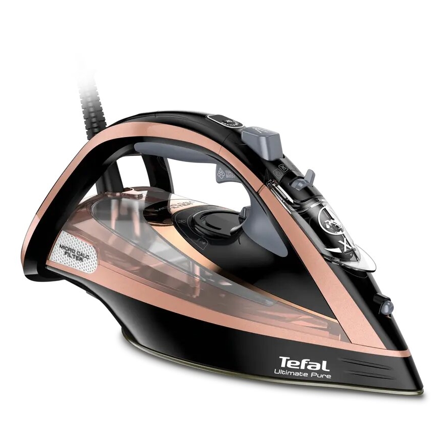 Tefal - Höyrysilitysrauta ULTIMATE PURE 3000W/230V kupari/musta