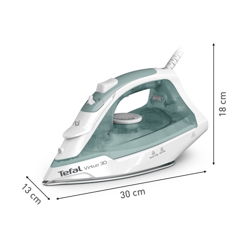 Tefal - Höyrysilitysrauta VIRTUO 2000W/230V vihreä