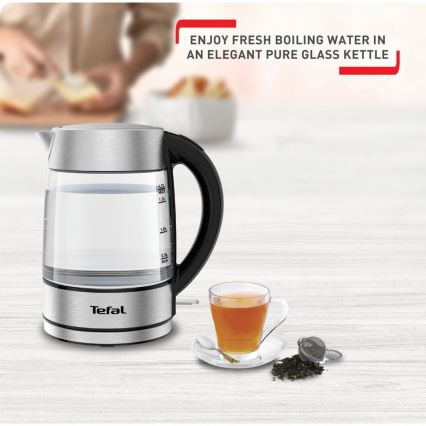 Tefal - Kattila GLASS 1,7 l  2200W/230V mattakromi