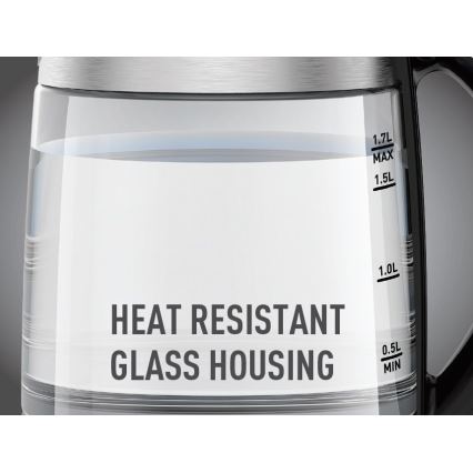 Tefal - Kattila GLASS 1,7 l  2200W/230V mattakromi