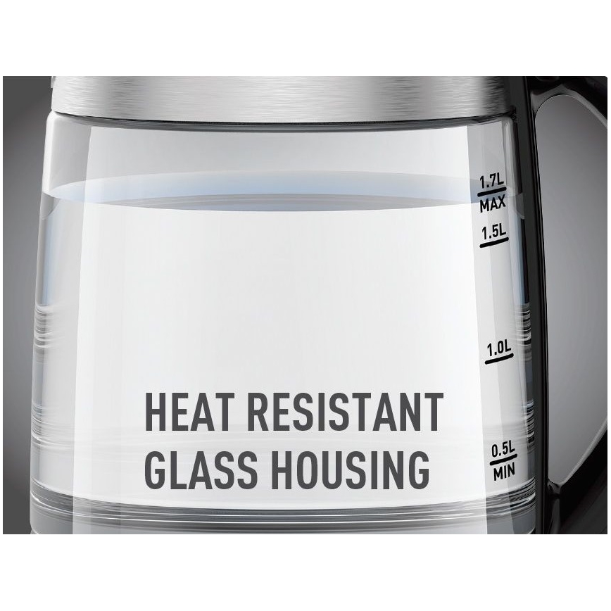 Tefal - Kattila GLASS 1,7 l  2200W/230V mattakromi